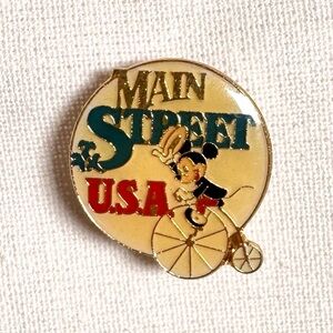 Vintage Disney Main Street U.S.A. Mickey Mouse Bicycle Pin 1985